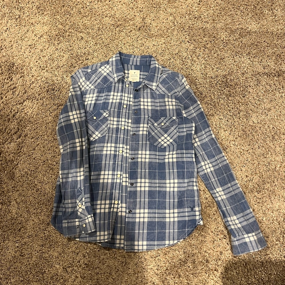 American Eagle Outfitters Blue Checkered Shirt
